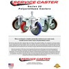 Service Caster 4'' Red Polyurethane Wheel Swivel 7/16'' Grip Ring Stem Caster SCC-GR20S414-PPUB-RED-716138